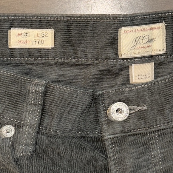 J Crew Olive Green Corduroys 35/32 - Picture 3 of 5